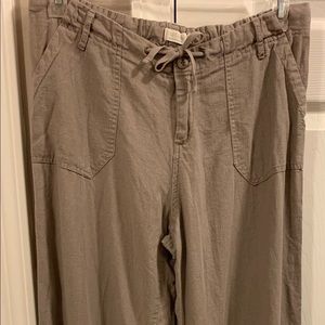 Just Living Women’s Linen Blend Cargo Pants Sz L